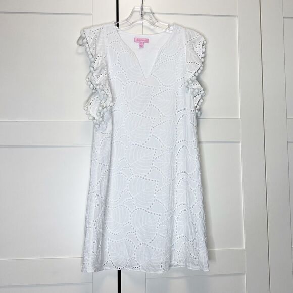 Lilly Pulitzer Dresses & Skirts - Lilly Pulitzer Astana Dress Leaf Eyelet Resort White XXS
